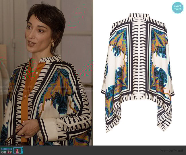 LA DoubleJ Foulard Shirt worn by Livia (Sylvia Sakellaridis) on Emily in Paris