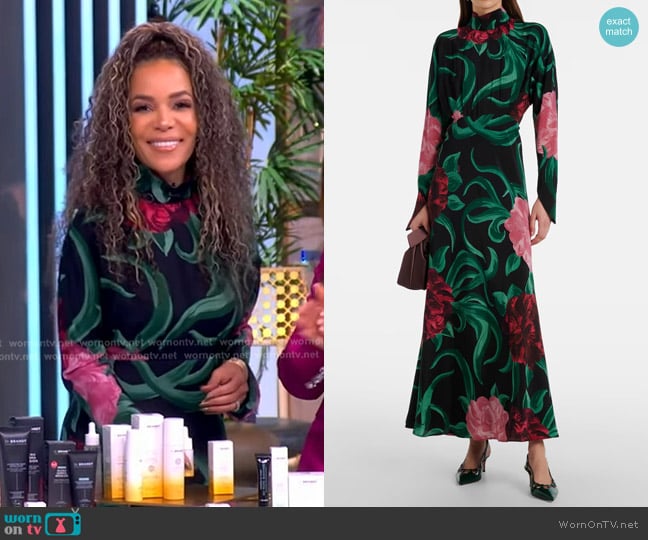 La DoubleJ Gilda Dress in Peony worn by Sunny Hostin on The View
