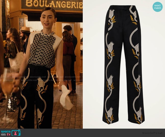 LA DoubleJ Let Loose Pants worn by Emily Cooper (Lily Collins) on Emily in Paris