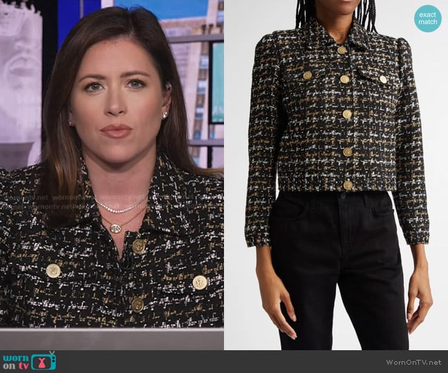 L'Agence Kasey Tweed Jacket worn by Chloe Melas on Today