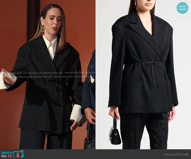 Lanvin Tie Fastened Tailored Blazer worn by Carrington Lane (Sarah Paulson) on Alls Fair