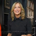 Lara’s grey short sleeve sweater with embellished collar on Good Morning America