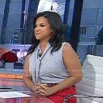 Laura’s grey tie neck vest on Today