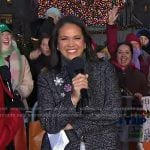 Laura’s black plaid coat on Today