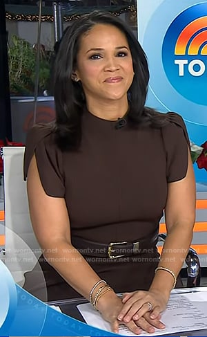 Laura’s brown tulip sleeve dress on Today