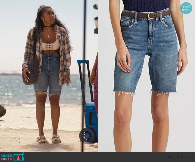 Lauren Ralph Lauren Cutoff Denim Shorts worn by Amira (Alycia Pascual-Pena) on Bel-Air