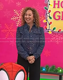 Laurie Schacht's blue sequin jacket on Today