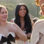 Layla’s white polka dot print mini dress on The Kardashians