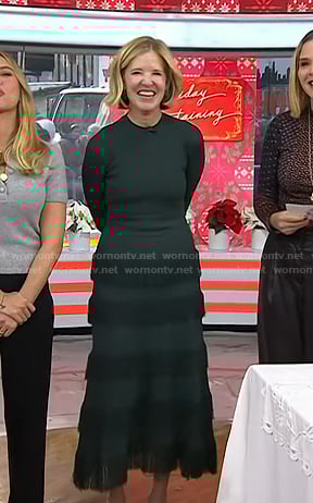 Lela Rose’s green fringed dress on Today