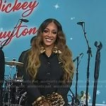Mickey Guyton’s black blazer dress with leopard collar and cuff on Today
