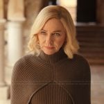 Liberty’s green ribbed dress on Alls Fair