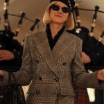 Liberty’s gray plaid blazer and pants on Alls Fair