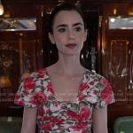 Lily Collins’s rose print top on Today