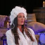 Lisa’s white lace panel button down shirt on The Real Housewives of Salt Lake City