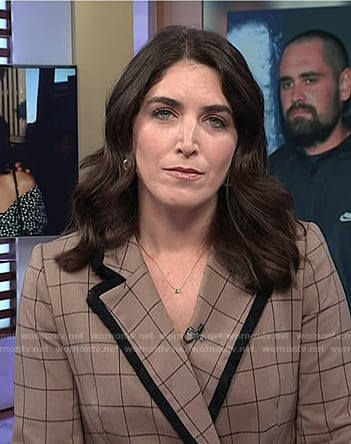 Liz's beige windowpane check blazer on Today