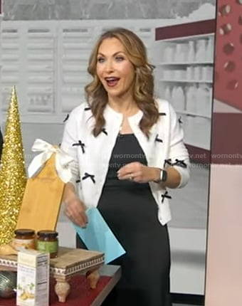 Lori’s white bow embellished cardigan on Good Morning America