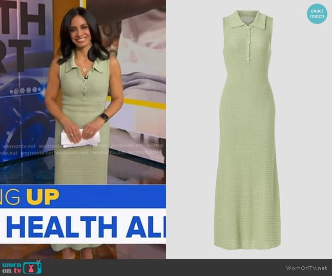 Love, Whit by Whitney Port Crochet Dress in Green worn by Dr. Tara Narula on Good Morning America