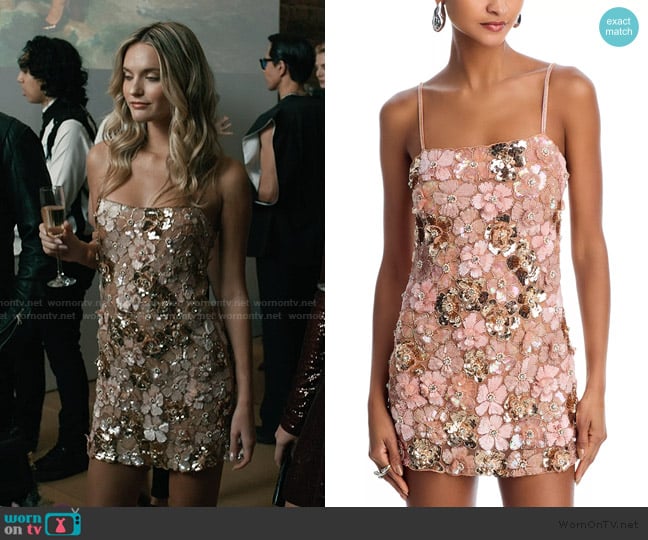 Loveshackfancy Aleria Floral-Embellished Minidress worn by Harper ( Alina Rose Armstrong) on Elsbeth