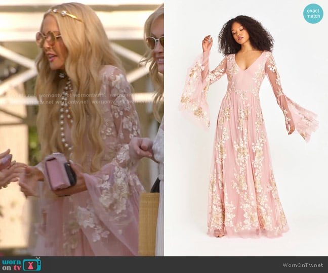 Loveshackfancy Brixton Maxi Dress in Powder Pink worn by Rachel Zoe on The Real Housewives of Beverly Hills