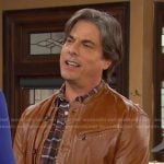 Luca's brown leather jacket on Days of our Lives