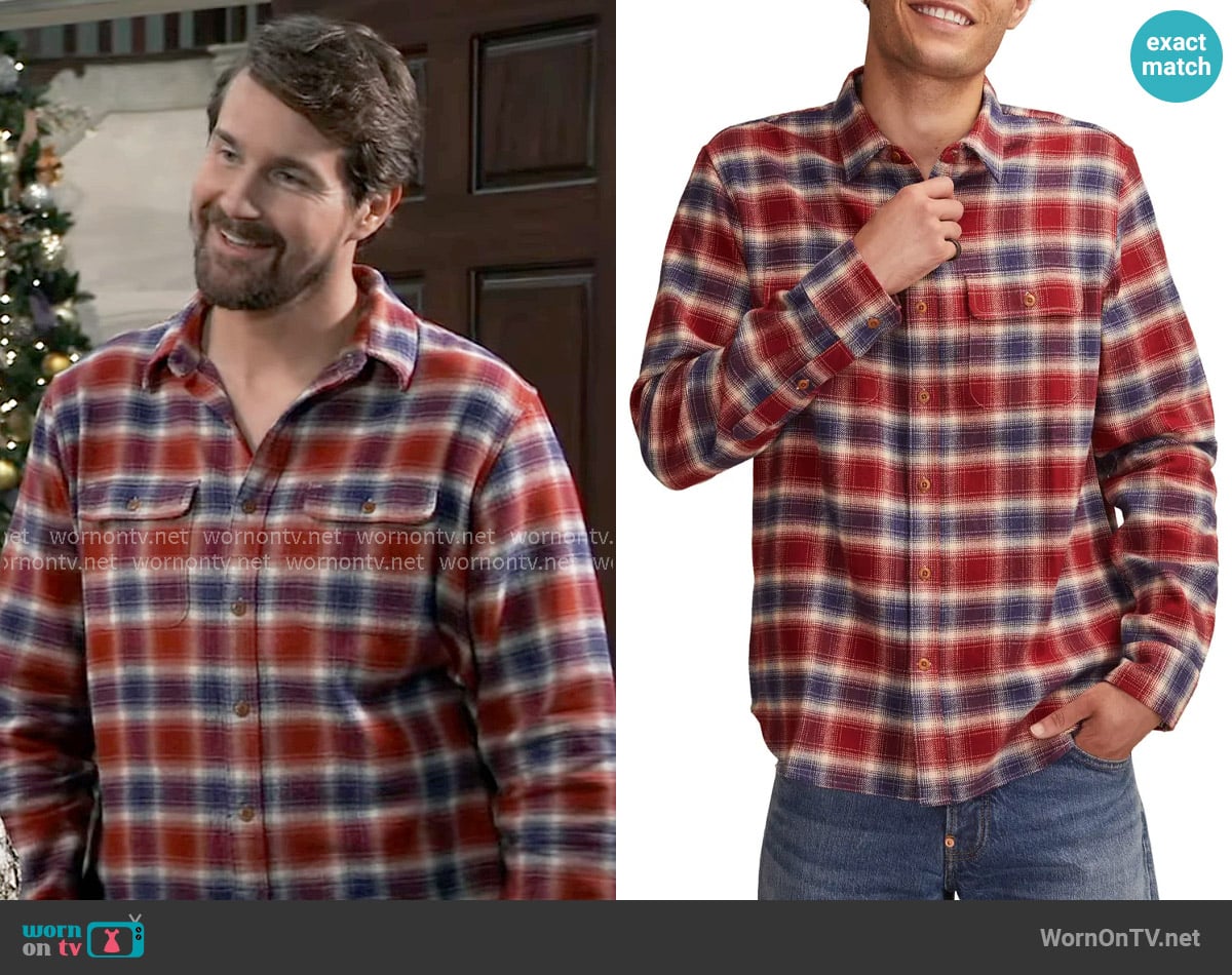 Cody’s red and blue plaid shirt on General Hospital
