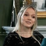 Lulu’s black lace top on General Hospital