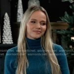 Lulu’s teal turtleneck sweater on General Hospital
