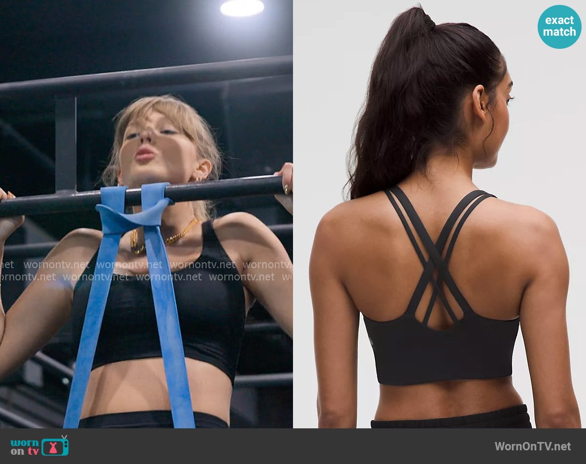 Taylor Swift’s black sports bra on The End of an Era