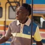 Carlton’s colorblock polo shirt on Bel-Air