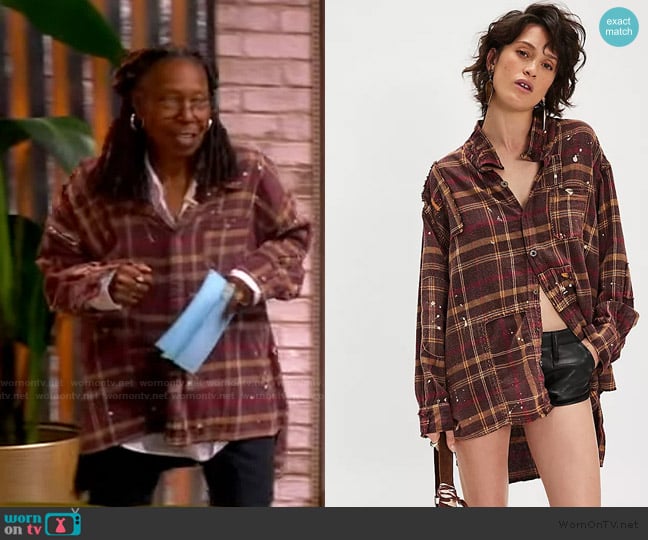 Magnolia Pearl Adison Check Workshirt worn by Whoopi Goldberg on The View