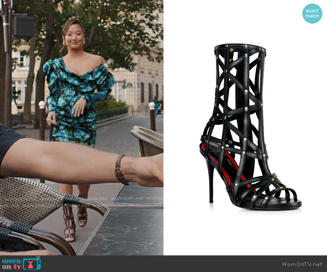 Maison Ernest Cage Bottine worn by Mindy Chen (Ashley Park) on Emily in Paris