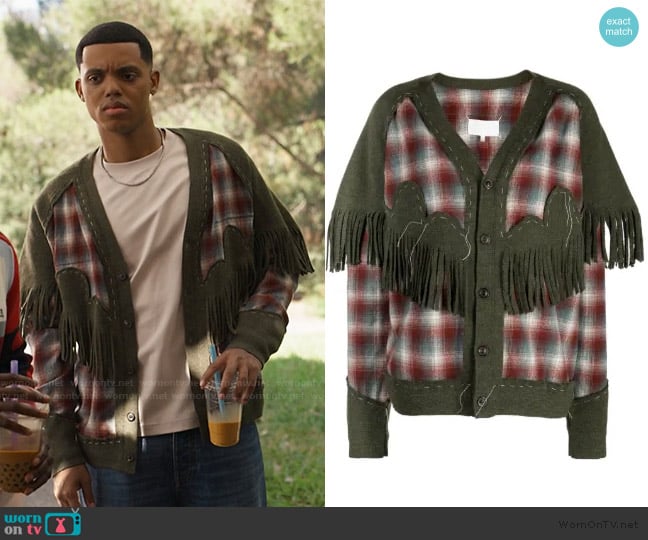 Maison Margiela Check-pattern fringed shirt worn by Will Smith (Jabari Banks) on Bel-Air