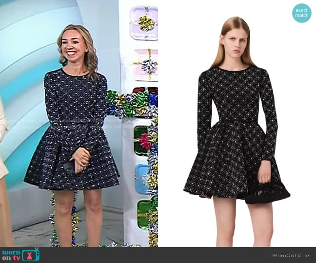 Maje Pearl and Rhinestone Skater Dress worn by Shannon Doherty on Today