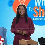 Makho’s burgundy pleated dress on Today