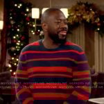 Malcolm’s red striped sweater on The Neighborhood