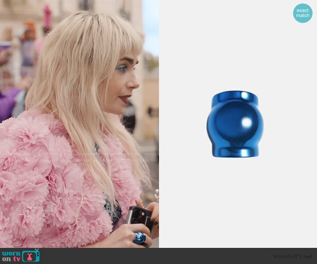 Emily’s blue ring on Emily in Paris