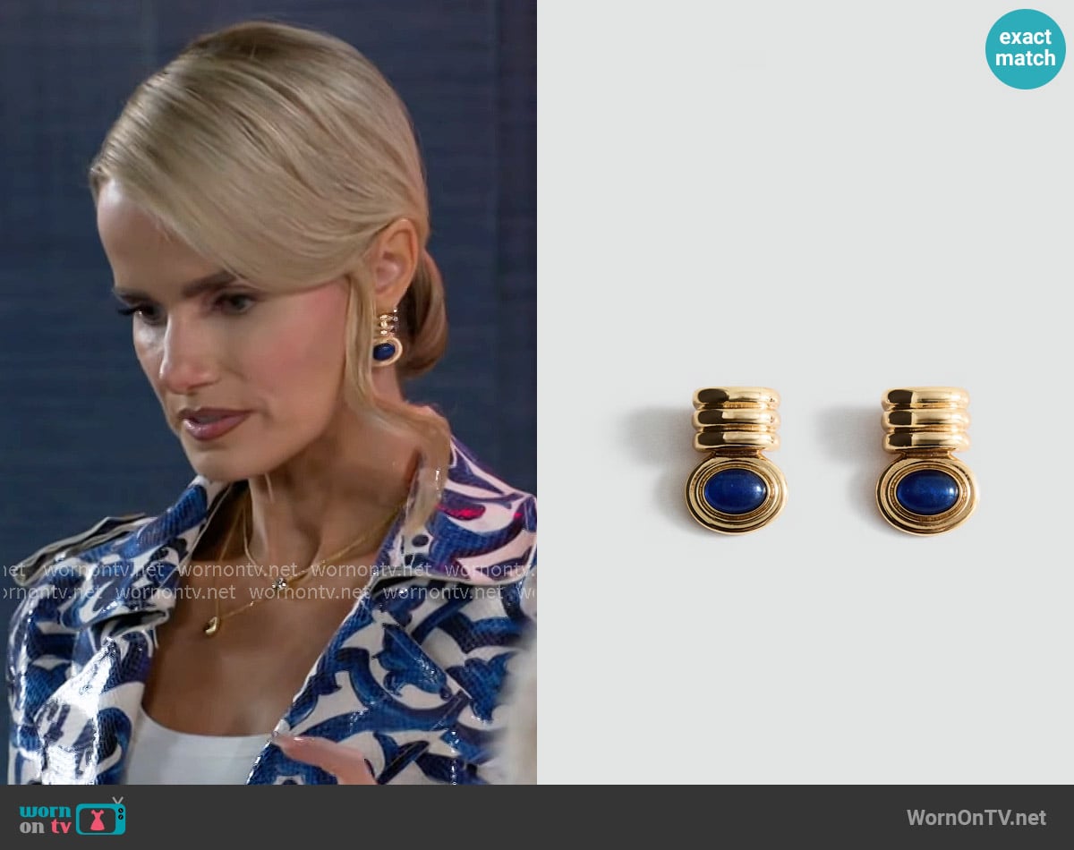 Mango Combined-relief earrings worn by Vanessa McBride (Lauren Buglioli) on Beyond the Gates