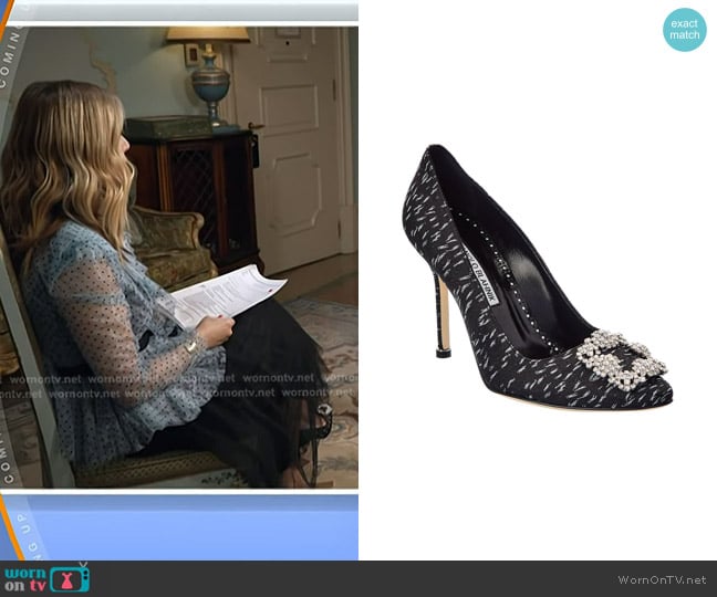 Manolo Blahnik Hangisi 105 Jacquard Pump worn by Jill Martin on Today