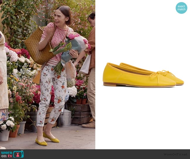 Mansur Gavriel Ballet Flat worn by Emily Cooper (Lily Collins) on Emily in Paris