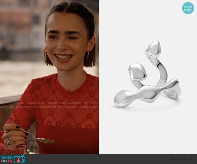 Mara Paris Flux Ring worn by Emily Cooper (Lily Collins) on Emily in Paris