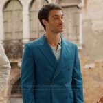 Marcello’s blue blazer and pants on Emily in Paris