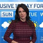 Maria’s red windowpane check sweater dress on Today