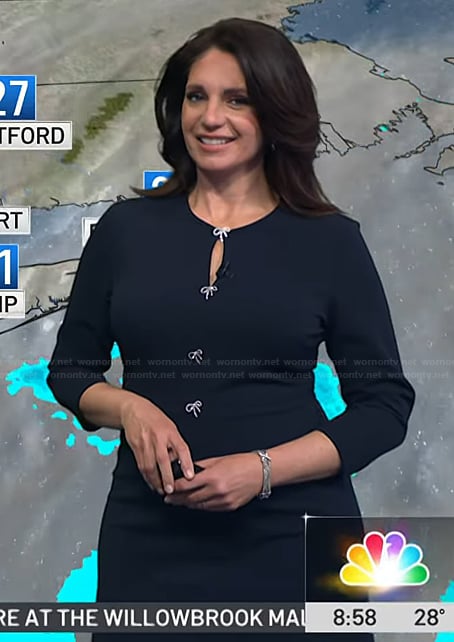 Maria’s black bow embellished dress on Today