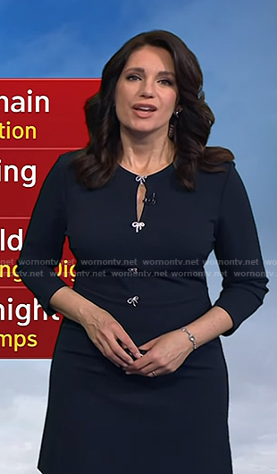 Maria's black bow embellished dress on Today