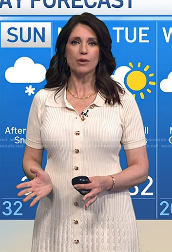 Maria's ivory ribbed knit dress on Today