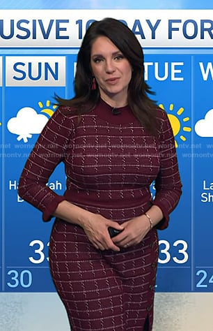 Maria’s red windowpane check sweater dress on Today