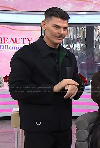 Mario Dedivanovic’s black D-ring detail jacket on Today