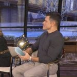 Mark Consuelos’s black leather shoes on Live with Kelly and Mark