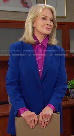Marlena's blue long blazer on Days of our Lives