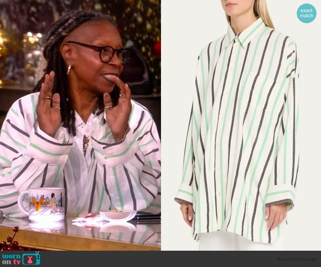 Marrakashi Life The Oversized Shirt with Collar worn by Whoopi Goldberg on The View